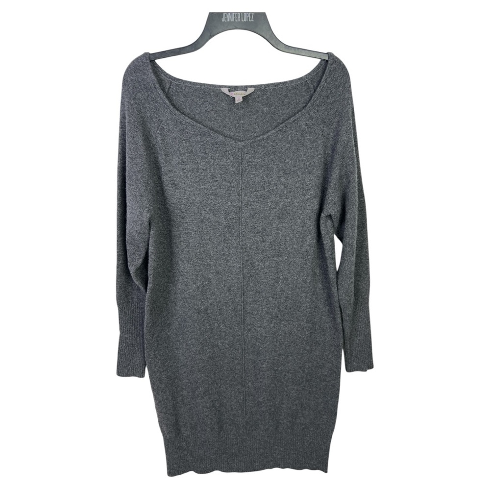 ATHLETA WOMEN’S ADI MUDRA CASHMERE BLEND SWEATER TUNIC  DRESS HEATHER GRAY SZ M - Picture 2 of 6